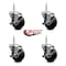 Service Caster 35 Inch Soft Rubber Wheel Swivel 58 Inch Threaded Stem Caster Set with Brake SCC SCC-TS20S3514-SRS-TLB-58212-4 - alternate 4